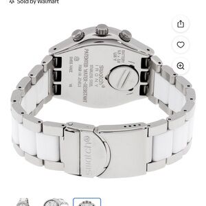 Silver and White Swatch Watch